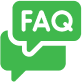 icons (2) A green speech bubble with the word " faq ".